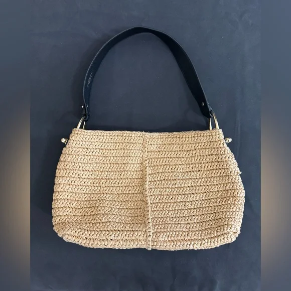 Strathberry Lana hobo raffia black bag leather straps handmade in Spain - Picture 10 of 12